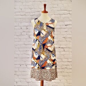 MSK Cheetah Baroque Print Shift Dress nwt